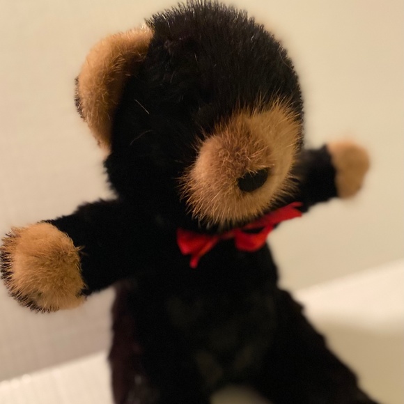 Rare / Preowned - 1980s Vintage Real Mink fur Teddy Bear w/ Red Bowtie - Picture 4 of 6